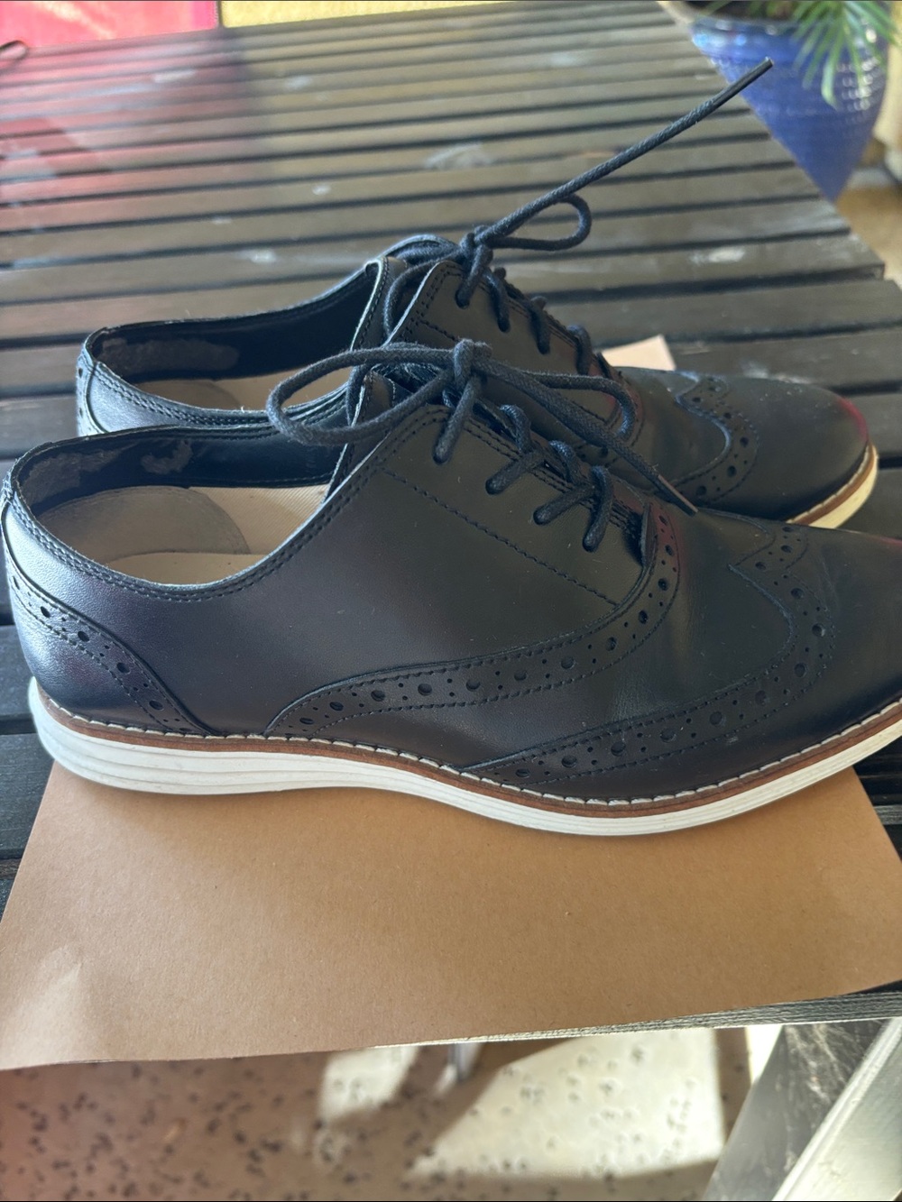 Women's Black Brogue Derby Oxfords - Classic Lace-Up